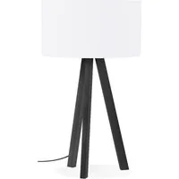 lampe à poser design 'spring mini' avec abat-jour blanc et trépied noir