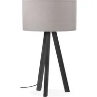 lampe à poser design 'spring mini' avec abat-jour gris et trépied noir
