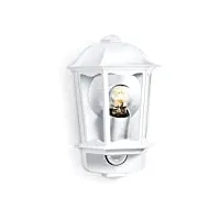 steinel l 190 s lanterne blanc – luminaire extérieur à détecteur de mouvement, portée max. 12 m, applique en aluminium