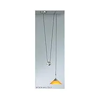 'suspension "dallas avec contrepoids halogène métal argenté avec chrome, verre orange