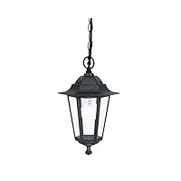 eglo lampe suspendue extérieure laterna 4, à flamme, lampe pendante en fonte d'aluminium et verre, couleur : noir, douille : e27, ip44
