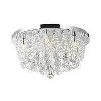 led plafonnier lampe de plafond strass cristal de verre lustre chandelier salon chambre coucher salle de séjour éclairage naida-l 45cm 25w 5xg9 incl. led ampoules.