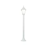 magnifique lampadaire extérieur tirol en blanc dans un style rustique h:105 cm étanche ip44 1xe27 lampe sur pied idéale pour le jardin