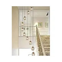 bds lighting 10 boules de verre spirale lustre escalier long lustre duplex bâtiment grand lustre salon villa creux moderne escalier lumière long pendentif lumière 55x200cm
