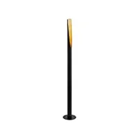 eglo lampadaire barbotto, 1 lampadaire à flamme, lampe à tige en acier, couleur : noir, or, douille : gu10, interrupteur à pied inclus