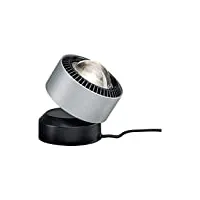 paulmann aldan 79718 lampe de table led avec 1x lampe de chevet 3,5 watt dimmable lampe de table en aluminium noir blanc chaud 2700 k