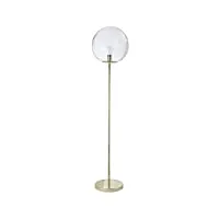 lussiol luminaire globus, lampadaire décoratif métal/verre, 40 w, or/laiton, ø 34 x h 160 cm