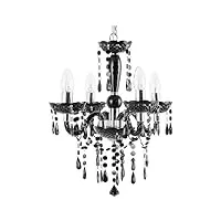 lustre noir en métal avec cristaux pour 4 ampoules e14 max. 40w solution d'Éclairage idéale pour salon ou salle à manger vintage rétro beliani