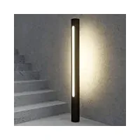 led eclairage exterieur tomas (moderne) en noir aluminium (1 lampe,à), luminaire exterieur, lampe jardin, borne lumineuse