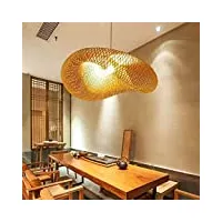 ahqx lampe pendentif tissage vintage lampe bambou et rotin naturel tissé suspendu creative nostalgique réglable e27 lustre restaurant tea room chambre salon café bamboo lampes suspendues