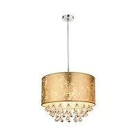 globo lustre suspendu en cristal textile pendule sommeil chambre éclairage plafond lampe or 15187h3