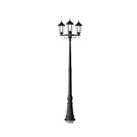 lindby lampadaire extérieur nane à intensité variable (antique, classic) en noir (à 3 lampes, e27), candélabre, luminaire d’extérieur