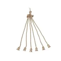viferr corde chanvre ampoule porte-corde e27 base de 1m vintage lustre corde de chanvre Électrique bricolage pendentif lampe décorative avec 6 titulaire