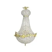 casa padrino lustre baroque doré avec cristaux de verre 50 x h 90 cm style ancien - lustre de meuble lustre lampe suspendue lampe suspendue
