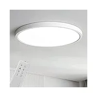 anten plafonnier led dimmable rond 24w ultra-mince couleur température réglable lampe de plafond avec télécommande pour couloir salon chambre cuisine bureau couloir salle de bain