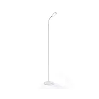 easymaxx lampe sur pied led daylight - tête de lampe rotative à 360° - lampadaire sans fil avec col flexible - capteur tactile [blanc]