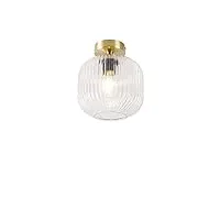 qazqa karel - plafonnier - 1 lumière - Ø 200 mm - doré/laiton - art deco - éclairage intérieur - salon i chambre i cuisine i salle à manger