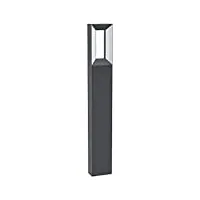 eglo lampe sur pied led riforano, lampadaire extérieur en fonte d’aluminium noir et plastique blanche, éclairage à 2 flammes, ip44