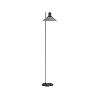 eglo lampadaire sur pied abreosa, luminaire en métal noir et gris, lampe de salon avec interrupteur à pied, douille e27