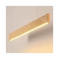nzdy long lustre de bureau, lampe en bois massif simple de studio postmoderne de rectangle de lumières de restaurant,59cm