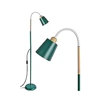 anten lampadaire sur pied pivotant vert vili | douille e27 max. 60w | lampe moderne en métal avec hauteur 159cm | pour salon canapé chambre à coucher, rétro