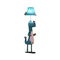 freett dimmable lampadaire chambre enfant, tissu dinosaure lampadaire sur pied avec télécommande et fonction minuterie led bluetooth lampe de lecture lampe sur pied pour maternelle chambre d'enfant
