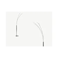 vente-unique - lampadaire 5 branches leds design filae - métal - h. 189 cm - argenté