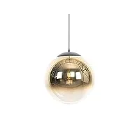 qazqa pallon - suspension - 1 lumière - Ø 33 cm - noir et or - art deco - éclairage intérieur - salon i chambre i cuisine i salle à manger