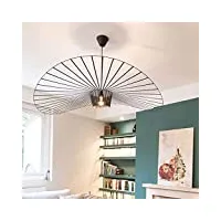 yuxn suspension led vertigo vintage pour salon lamp (hauteur de la lumière réglable) en fibre de verre/polyuréthane, lustre e27 pour restaurant, abat-jour (100 cm, noir)