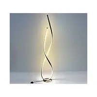 lampadaire led dimmable, nouveau design 30x140cm, blanc chaud 22w, arc lampe spirale