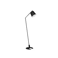 eglo lampadaire arc sur pied oneda, luminaire de sol minimaliste, lampe de salon à pied en métal et noir et blanc, avec interrupteur, douille e27
