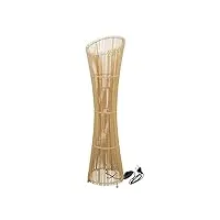 juanio lampadaire sur pieds en bambou lampe de sol luminaire coloris naturel - diamétre 25 x hauteur 100 cm (1.8 m cable)