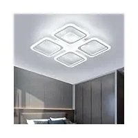 goeco plafonnier led moderne, 48w 54cm lampe de plafond led intérieur en acrylique, 6500k lumière blanche froide, luminaire plafonnier pour salon, chambre à coucher, blanc