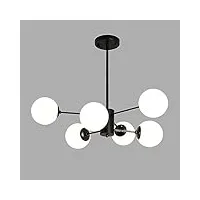 kshsaa lustre de plafond intérieur boule blanche suspension en verre salon salle à manger cuisine îlot cluster lampes suspendues suspension en métal noir