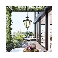 mengjay ancien luminaire suspendu en verre en aluminium en aluminium industriel de lustre suspendu extérieur de plafonniers imperméables pour le porche, le couloir, la villa, la cour, d'intérieur