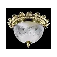casa padrino lampe de couverture baroque de luxe laiton Ø 37 x h. 21 cm - plafonnier rond de style baroque - luminaires baroques