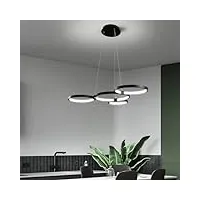 lustre rond moderne noir 丨lustres suspendus minimalistes en aluminium bar de salle à manger丨salon simple led dimmable pendant lamp luminaires Éclairage suspendu au plafond,décor moderne