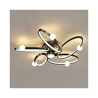 lumières de lustre led, led plafonnier dimmable avec télécommande cuisine island lampe table à manger - spirale fleur shase design métal acrylique plafond chandelier Éclairage compatible with salon bi