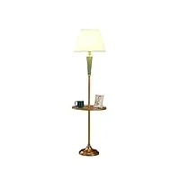 bodhis lampadaire lampe sur pied lampadaire sur pied lampadaire en métal avec table en verre trempé lampe sur pied abat-jour en tissu lampadaires pour salon chambre lampadaire sur pied salon