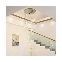 boutique décoration escalier minimaliste long lustre led lustre haut plafond lampe plafonniers dans la villa, les cages d'escalier et le salon boule de champagne lustre décor lampe suspendue to
