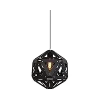 lustres, lampe à suspension en fer, abat-jour noir, lampe de plafond au design industriel moderne, lampe de table à manger e27