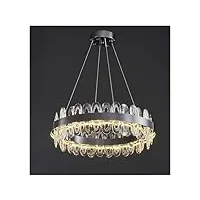 crled lustre en cristal moderne for salon de luxe décor à la maison éclairage led lampe suspendue intérieur rond, luminaire