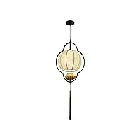 lustre lotus simple, abat-jour en tissu de style chinois, lampe à suspension e27, 1 lumière créative, luminaire suspendu au plafond, adapté à l'éclairage du restaurant de l'îlot de cuisine d 14,18 pou