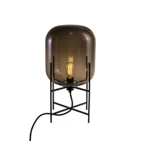 pulpo - lampe de table oda small structure noir - gris fumé/transparent/h x ø 45x24cm/avec interrupteur sur le câble