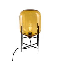 pulpo - lampe de table oda small structure noir - ambre/transparent/h x ø 45x24cm/avec interrupteur sur le câble