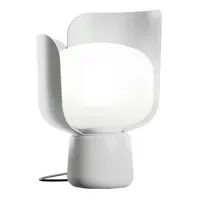 fontana arte - lampe de table blom - blanc/laqué/h x ø 24x15cm/câble transparent + interrupteur/structure aluminium avec pétales polycarbonat