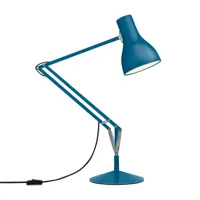 anglepoise - lampe de bureau type 75 margaret howell - bleu saxon/mat/max. hauteur 66cm (de socle à abat-jour)/2700k/806lm/longueur du câble 200cm