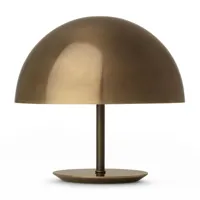 mater - lampe de table baby dome - laiton/laqueé/h 24,5cm / ø 25cm/câble en tissu noire/structure acier laiton