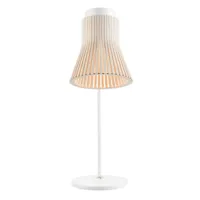 secto design - lampe de table petite 4620 - bouleau naturel /bois de bouleau/structure laque blanc/3000k/470lm