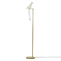 moooi - lampadaire led perch light - blanc/laiton/h x l x w: 164 x 28 x33cm/2700k/150lm
